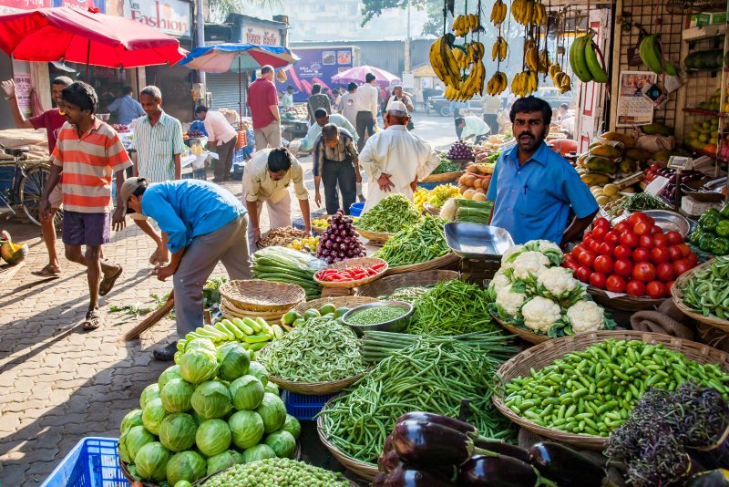Assorted vegetables at an outdoor market