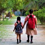 Two children walking