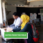 Soumya Gupta and a staffer handle medical equipment