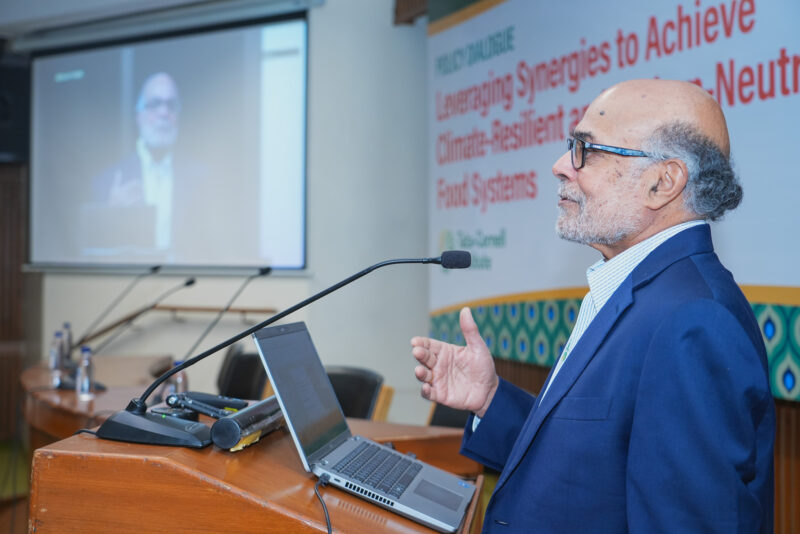 Prabhu Pingali speaking at a podium